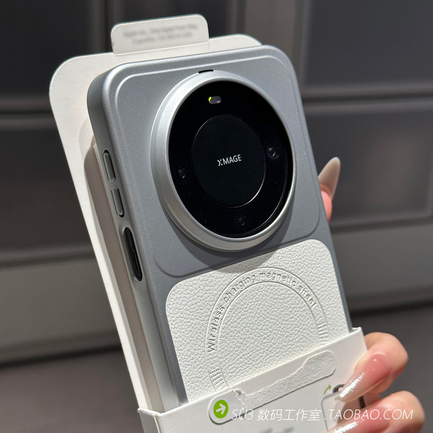 拼接白色荔枝纹磁吸充电适用华为mate80手机壳mate80promax简约70Air荣耀magic8银色电镀硬壳磨砂素皮高级感