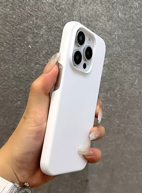 大孔磨砂纯白色X90适用vivoX100手机壳IQOO12/11pro不包按键10无边框neo9sPro+半包8纯色7简约z8硬壳z9Tultra