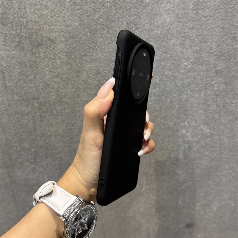 大孔无按键裸机感适用华为mate60pro手机壳50/40纯黑色30半包Pura70pro+肤感磨砂简约硅胶超薄男女防摔软壳