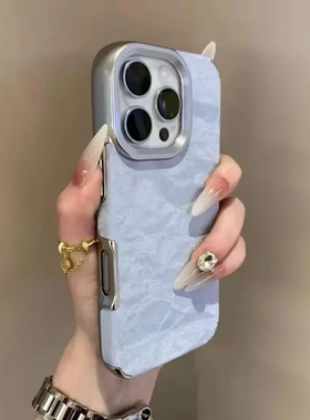 奶蓝色丝绒绸缎雪山纹绒布适用vivoS20手机壳S19高级感S18pro电镀S17全包边S16气囊防摔硅胶软壳女网红男情侣