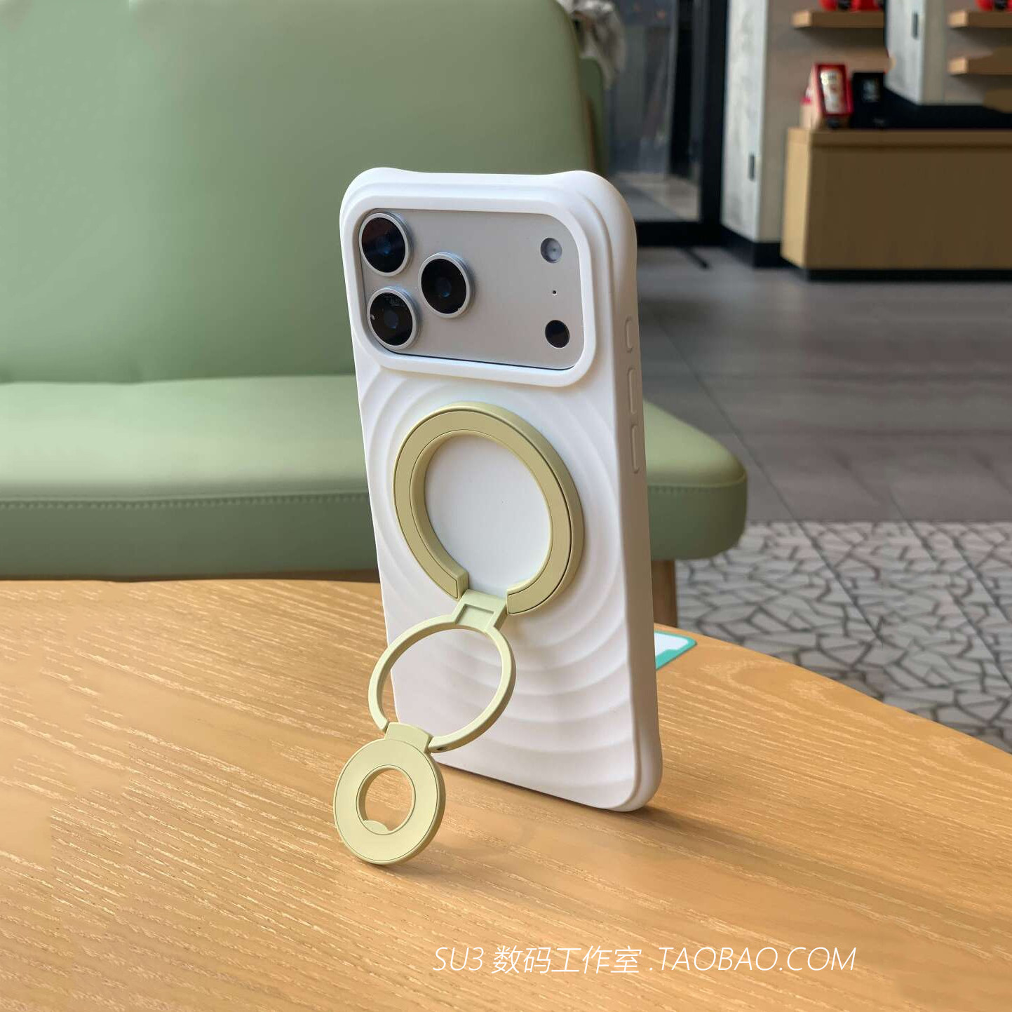 双面强力磁吸金属三折叠支架适用小米17promax手机壳15波漾14液态硅胶苹果17pro旋转指环扣magsafe女不会发黄