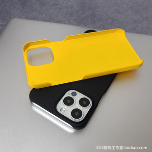 17不沾指纹16适用iPhone13mini苹果14plus手机壳13promax纯黑色12冷淡风Xs超薄XR半包硬壳se无边框裸机15磨砂