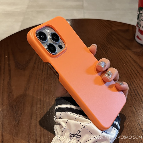 橙色不包按键civi4pro大孔mix4适用小米11红米note13pro手机壳note12tpro+半包Turbo3无边框散热磨砂硬壳高级