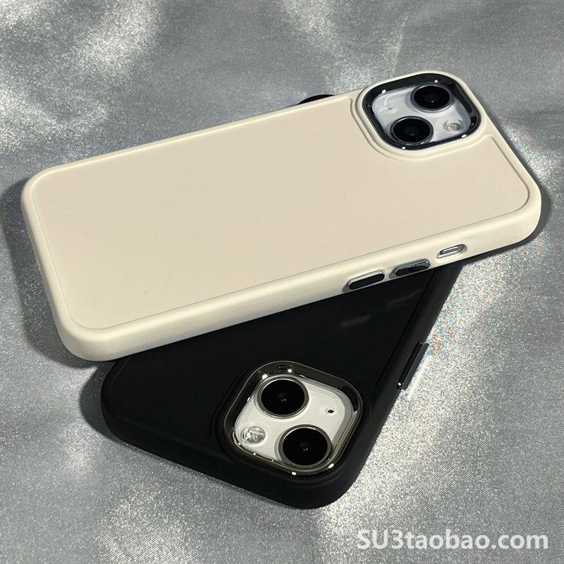 不沾指纹高级感电镀镜头适用三星S23+手机壳S22+简约S23ultra纯色S21防摔note20ultra硅胶软全包肤感男纯白色