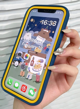 肤感双层三合一16适用iPhone12苹果13promax手机壳17全包14撞色15防摔13mini液态硅胶XR/XsMax个性8plus新款+