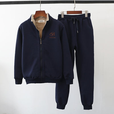 卫衣羊羔绒不带帽加厚拉链外套