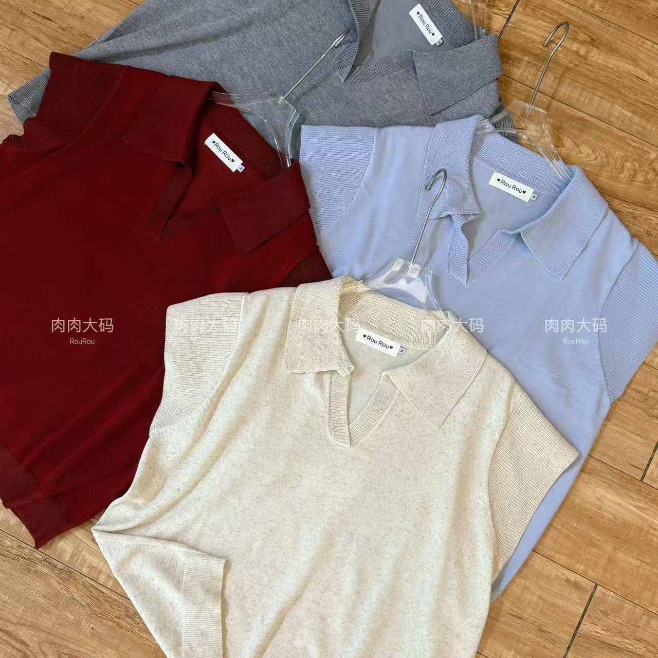 8003【夏日焦点】莱赛尔翻领套头薄款针织衫上衣