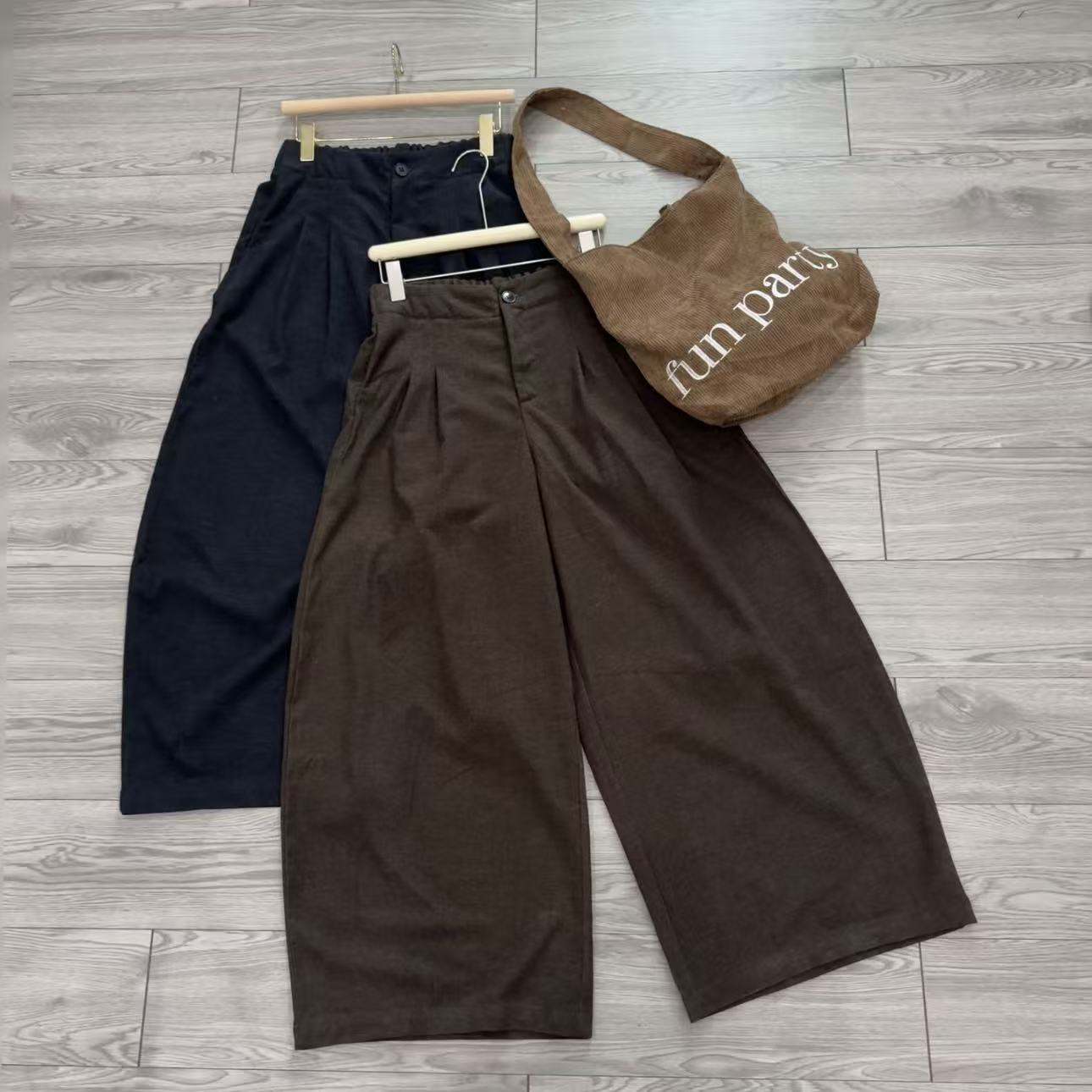 ct340#【秋树暮色】韩系后松紧腰磨毛牛仔裤