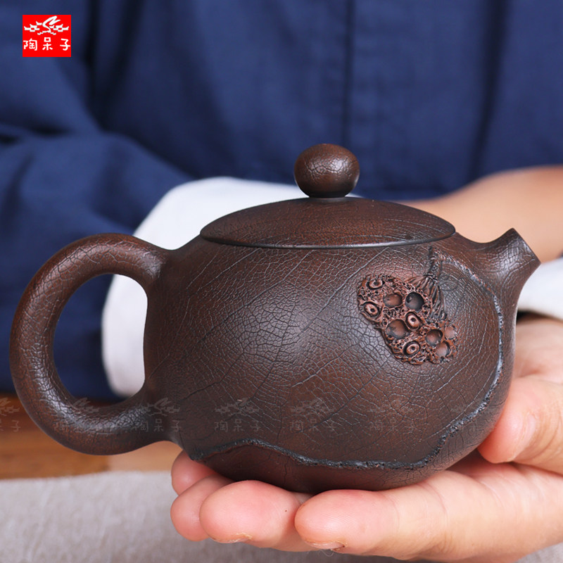 云南建水紫陶茶壶 纯手工功夫茶 石瓢壶菩提纹莲子西施壶高端壶