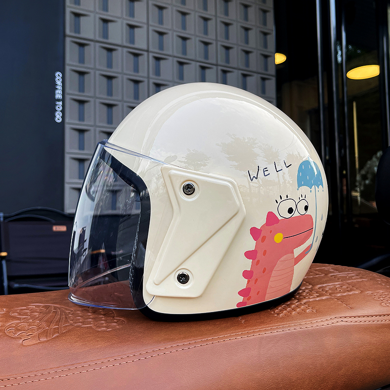 冬季电动摩托车头盔3c认证女士款四季通用秋冬保暖卡通国标安全帽