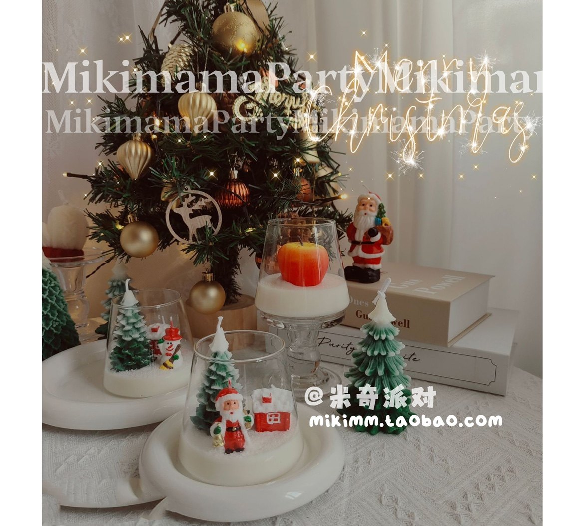 圣诞节蜡烛创意手工姜饼人棉花糖香薰摆件伴手礼跨境礼物拍摄道具