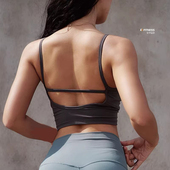 网红美背运动内衣女吊带背心式 防震跑步聚拢瑜伽服带胸垫性感文胸