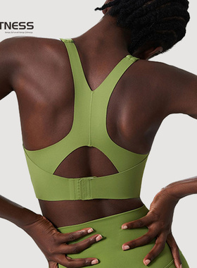 kk fitness高强度防震运动内衣一体式瑜伽美背上衣工字背心女健身