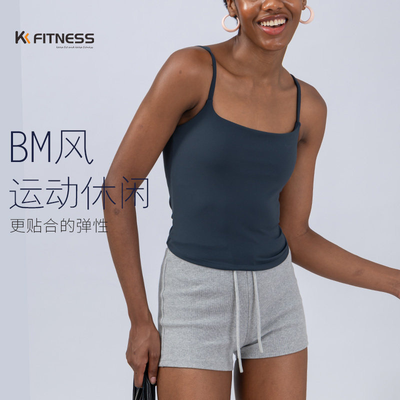 kk fitness瑜伽背心女吊带性感健身文胸紧身运动上衣BM风内衣带垫,运动服/休闲服装,运动背心,淘宝优惠券,粉丝福利购,淘宝优惠卷