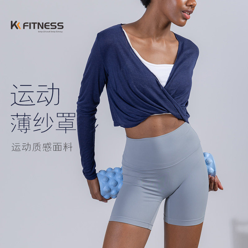 运动长袖罩衫女外搭休闲瑜伽罩衫