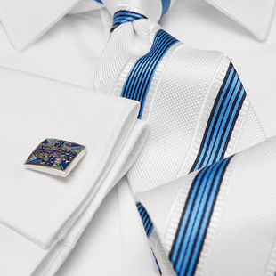 袖 法式 扣长袖 衬衣修身 100%纯棉免烫抗皱衬衫 新郎结婚礼服正装 男士