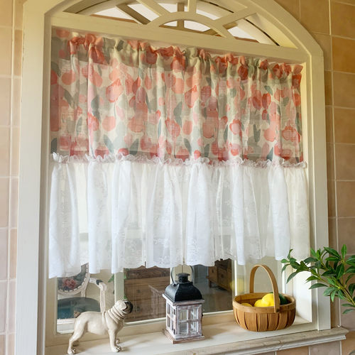 郁金香棉麻小碎花窗帘