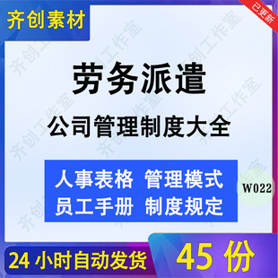 劳务派遣服务公司企业运作管理制度办法全套人事表格员工手册