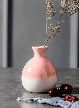 微瑕清仓/ 北欧粗陶迷你花瓶 花插 花器 摆件装饰品 日式清酒酒壶