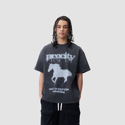 Procity马年纯棉宽松短袖T恤