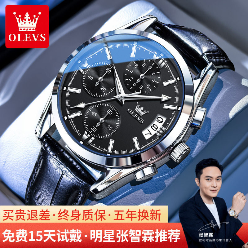 瑞士新款黑武士全自动防水夜光表