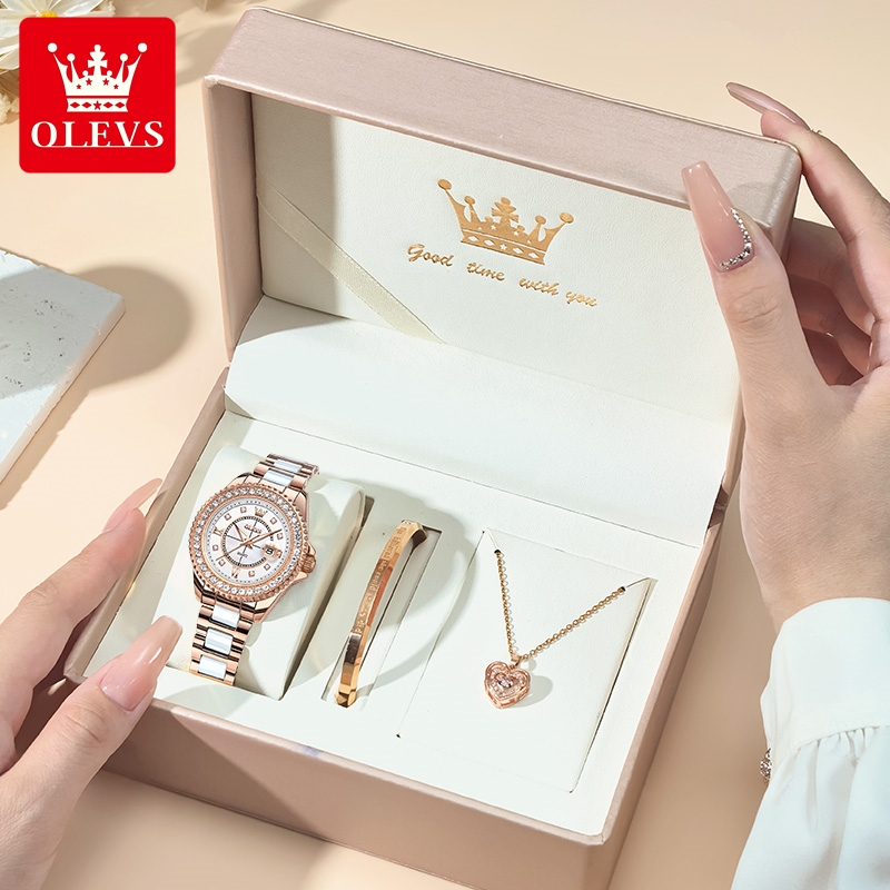 欧利时新款轻奢镶钻防水石英女表