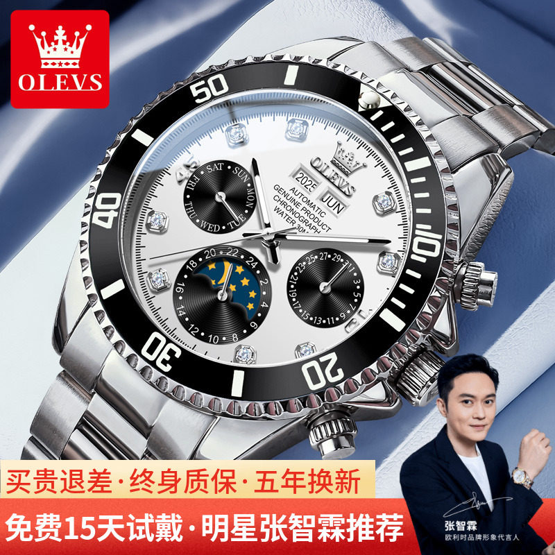 名牌正品新款熊猫迪全自动机械表