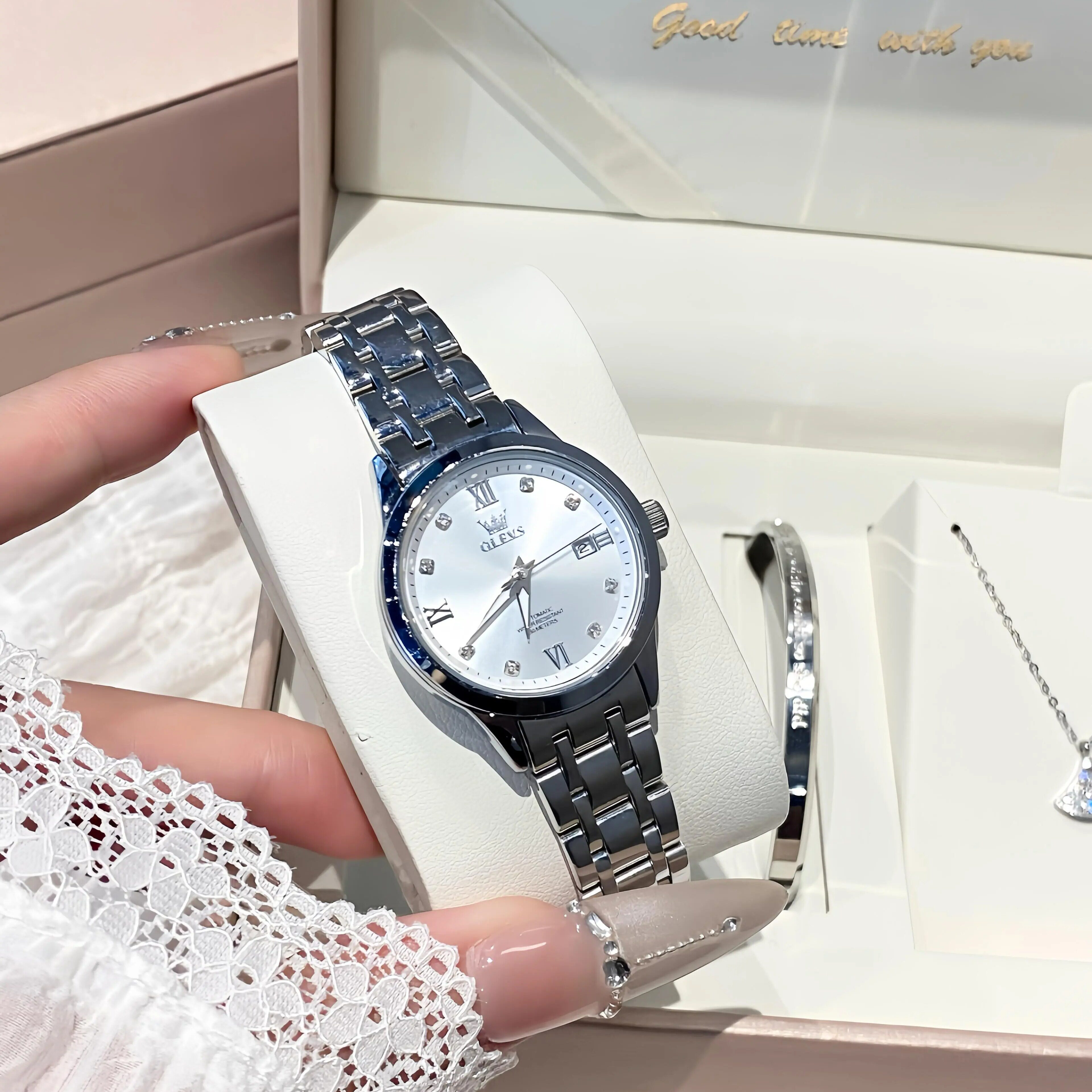 欧利时简约气质女款全自动机械表