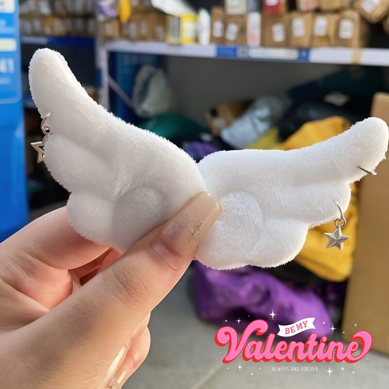 网红日系可爱少女心白色天使翅膀星星挂件手工饰品贴片胸针装饰