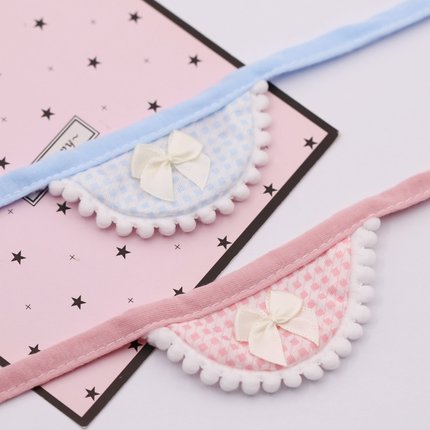 超萌可爱蝴蝶结围兜20cm娃用小熊棉花娃娃宠物装饰小配件口水巾