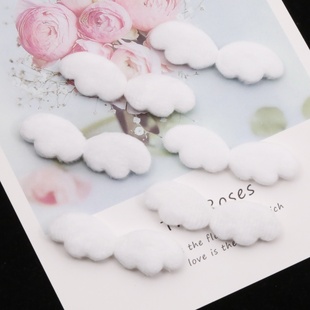 6cm绒毛小天使翅膀白色diy相框发饰手机壳挂件手工爱豆周边配件