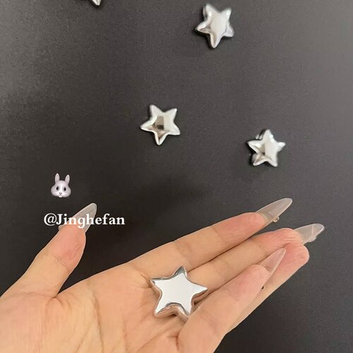 2.5cm银色五角星磁性冰箱贴
