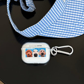 韩系ins风可爱趣味狗狗拼图狗狗适用airpods4保护套airpodspro2苹果耳机套airpods3 pro3保护壳 2防摔airpods