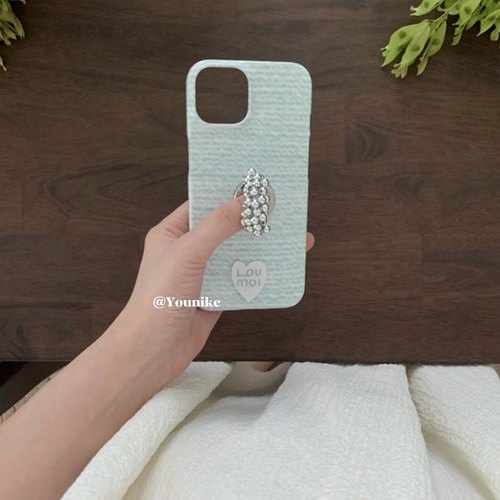 法式少女高级感珍珠支架手机壳韩