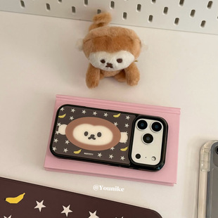 韩系ins文创可爱小猴子磁吸支架适用iphone17pro/17promax保护壳苹果16手机壳16promax保护套15防摔13/14外壳
