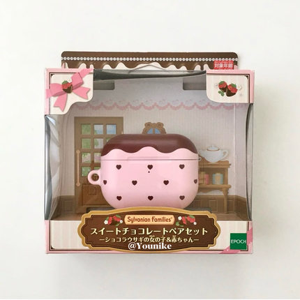 韩国进口小众设计可爱甜美巧克力草莓适用airpods1/2苹果无线蓝牙耳机保护套airpods pro2/3/4代保护壳