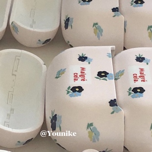 2苹果无线蓝牙耳机保护套airpods pro2 小清新花卉印花适用于airpods1 韩国进口菲林法式 3保护壳硬