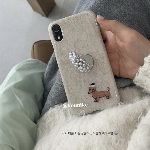 印花指环支架保护套珍珠韩系