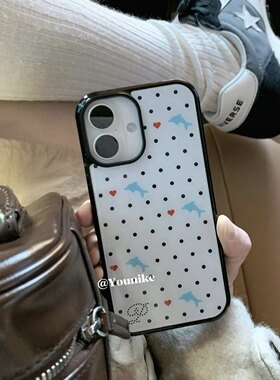 韩系ins博主同款夏日海豚手机壳