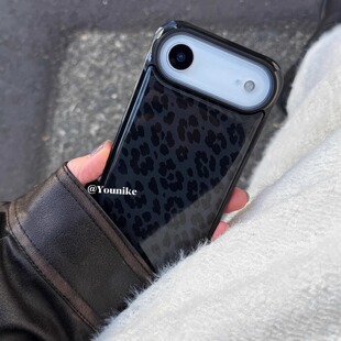 冬季韩女时尚高级感黑豹纹防滑适用iphone18pro/17promax保护壳苹果16手机壳16promax保护套15防摔13/14外壳