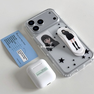 韩女时尚二次元可以放照片星星适用iphone17air/17promax保护壳苹果16手机壳16promax保护套15防摔13/14外壳