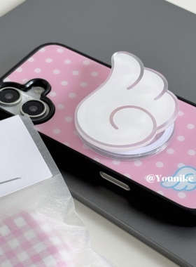 古早味甜美可爱粉波点天使磁吸适用iphone17air/17promax保护壳苹果16手机壳16promax保护套15防摔13/14外壳