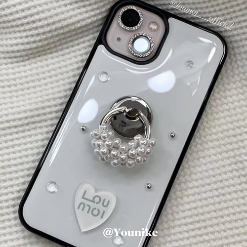 韩国ins小众设计爱心珍珠手机壳