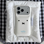 韩系ins风秋冬治愈奶白皮质兔子适用iphone17pro 17promax保护壳苹果16手机壳16promax保护套15防摔13 14外壳