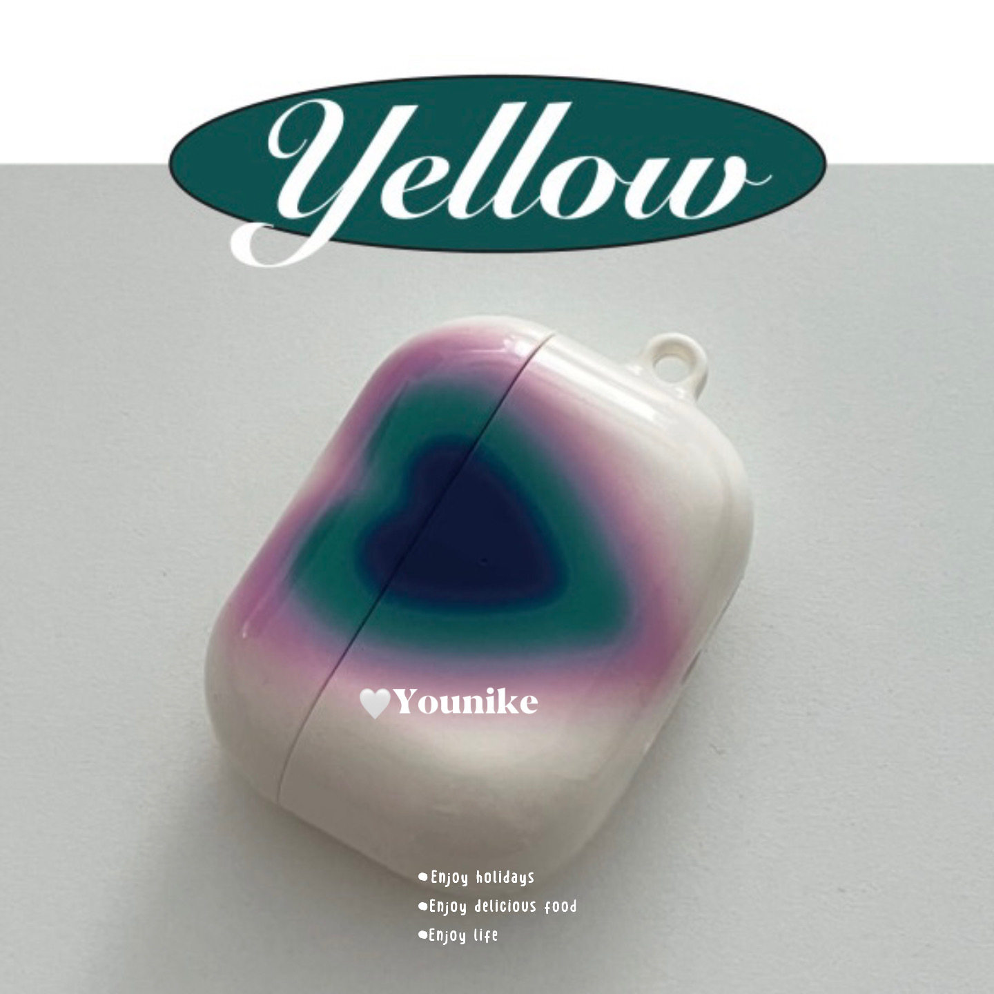 韩国进口小众设计高级质感彩色渐变爱心少女适用于airpods1/2苹果无线蓝牙耳机保护套airpods pro2/3保护壳