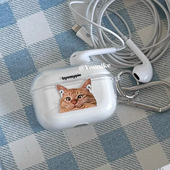 韩系ins可爱橘色小猫咪治愈软萌适用airpods4保护套airpodspro2苹果耳机套airpods3 pro3保护壳 2防摔airpods
