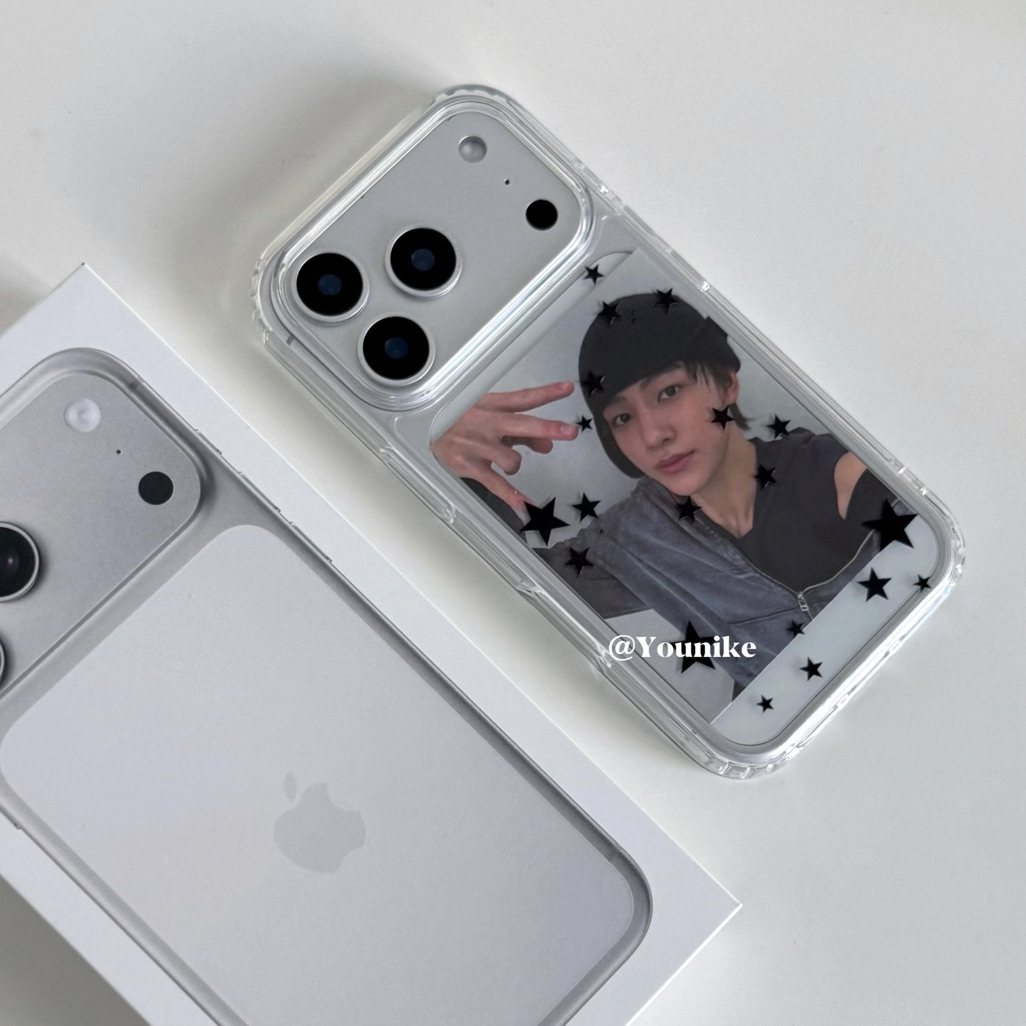 韩系ins简约星星可以放照片情侣适用iphone17air/17promax保护壳苹果16手机壳16promax保护套15防摔13/14外壳