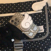 韩系可爱天使翅膀波点磁吸支架适用iphone17air 14外壳 17promax保护壳苹果16手机壳16promax保护套15防摔13