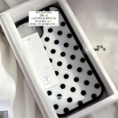 韩系ins风时髦黑白波点适用iphone17pro 14外壳17air 17promax保护壳苹果16手机壳16promax保护套15防摔13