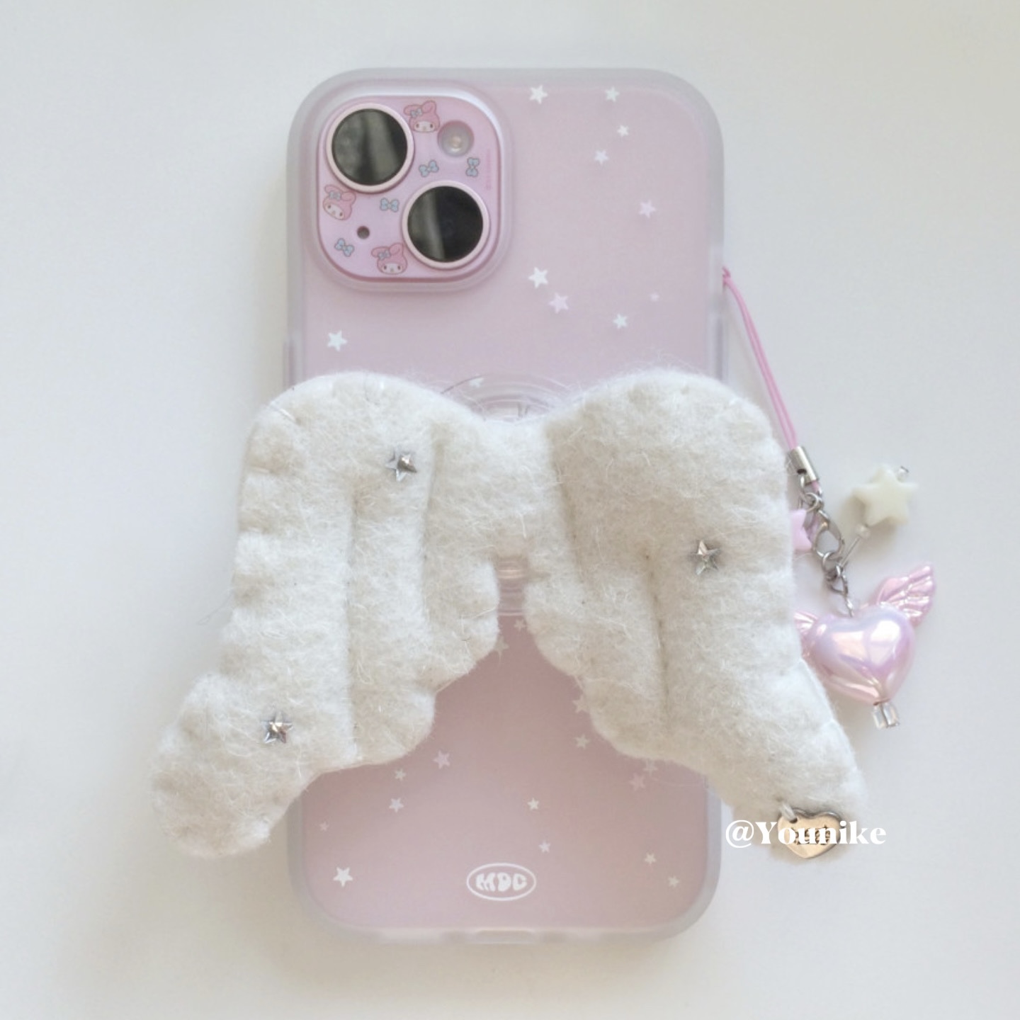 闪钻天使翅膀甜美少女手机壳苹果